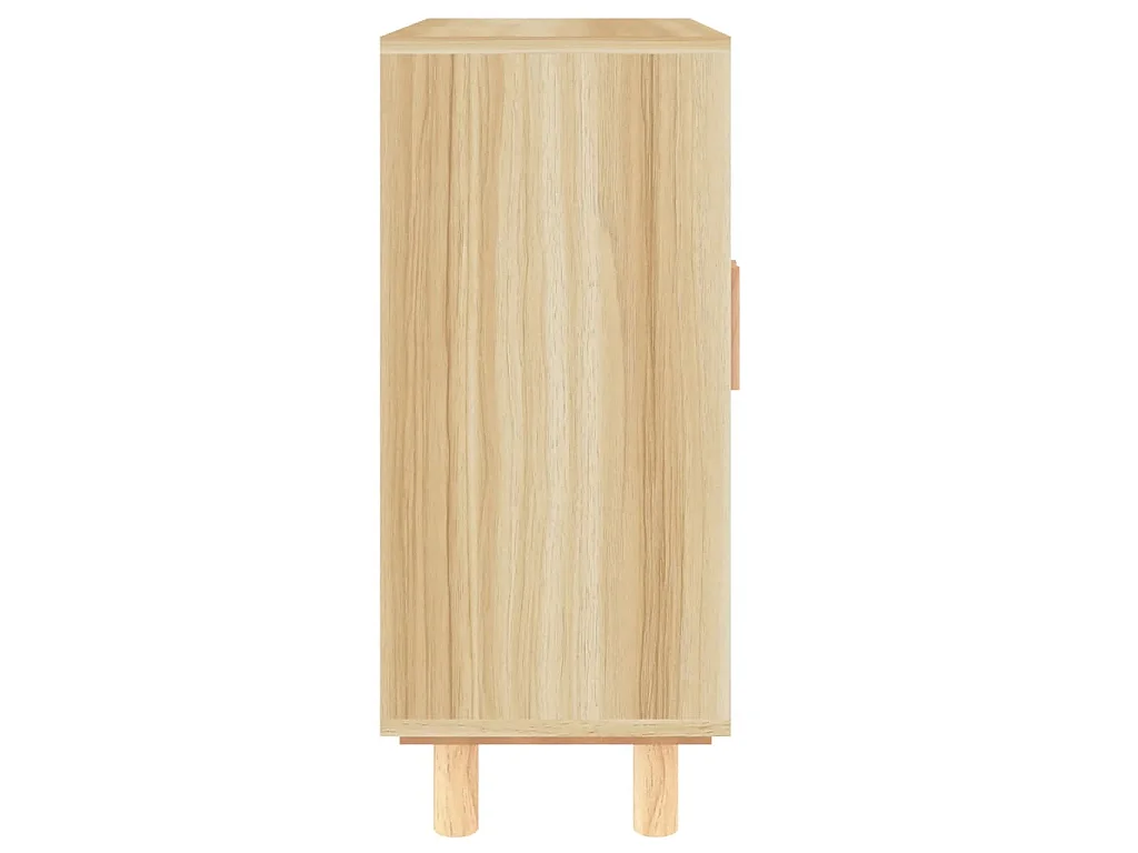 Dressoir 60x30x70 cm massief grenenhout en rattan bruin