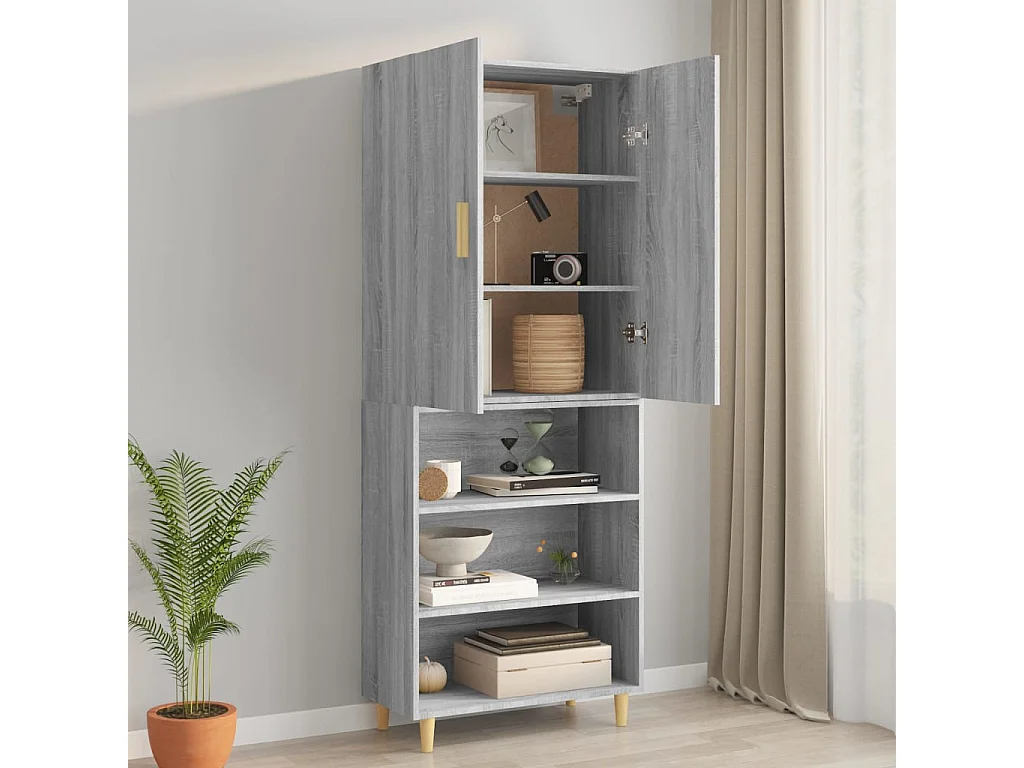 Hangkast 69,5x34x90 cm grijs sonoma eikenkleurig
