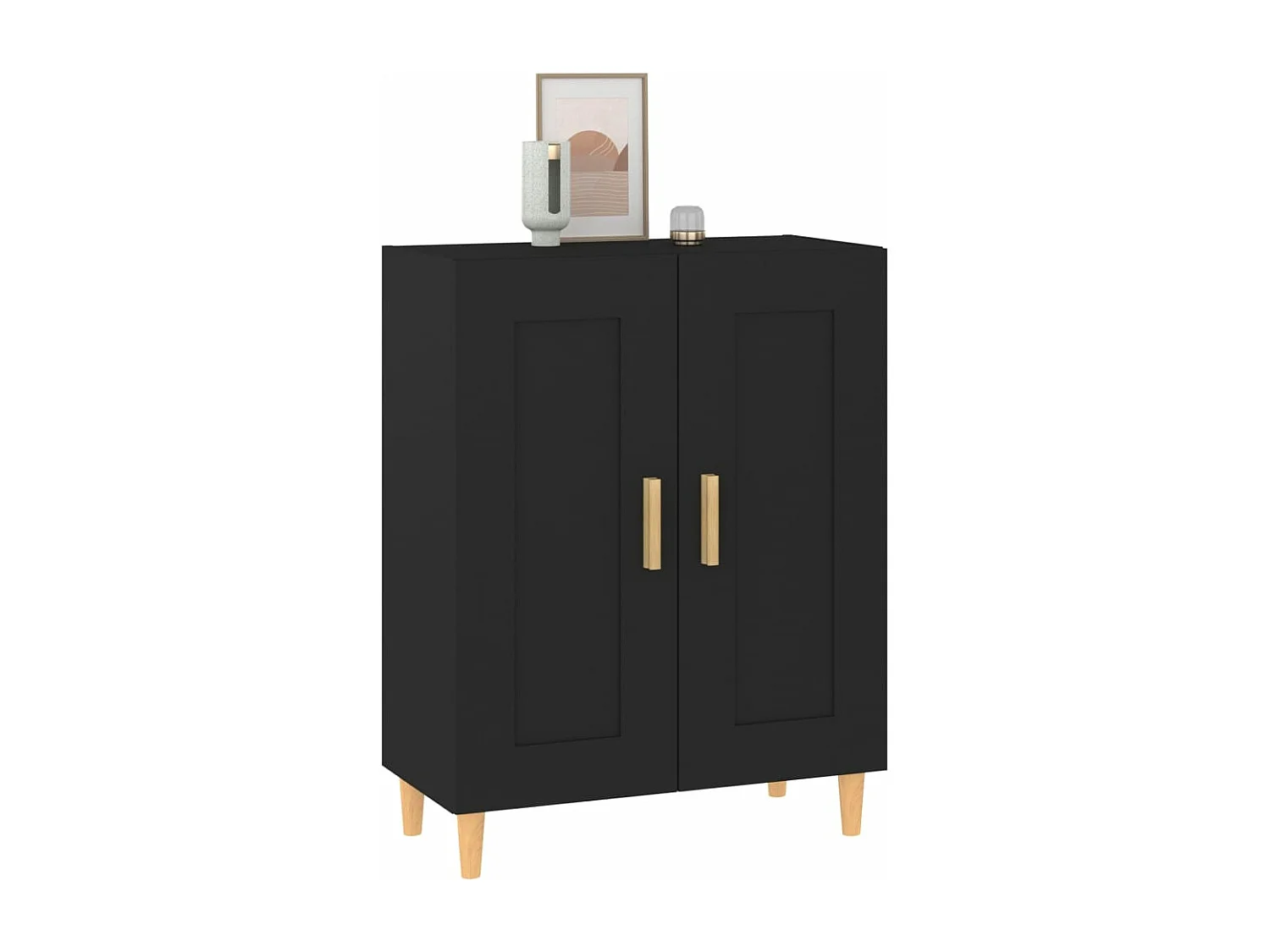 Dressoir 69,5x34x90 cm bewerkt hout zwart