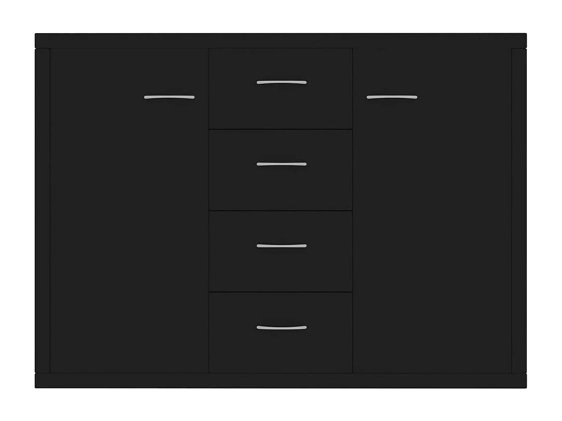 Buffet Noir 88x30x65 cm Bois d'ingénierie