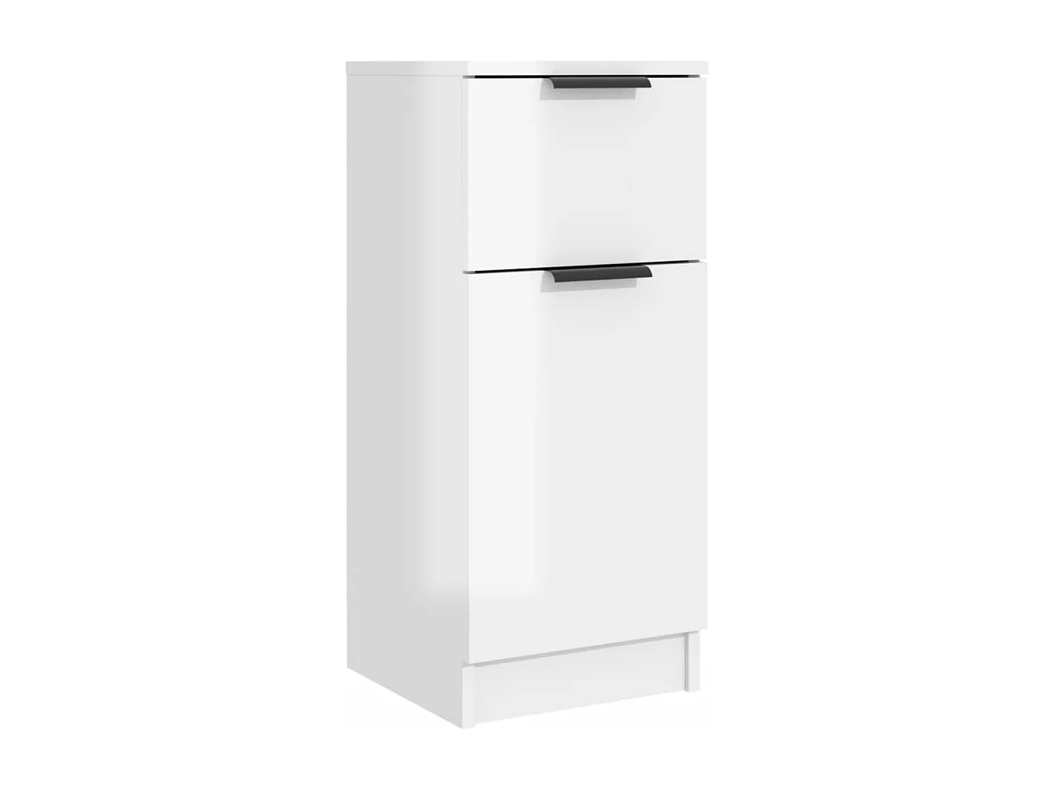 Buffet Blanc brillant 30x30x70 cm Bois d'ingénierie