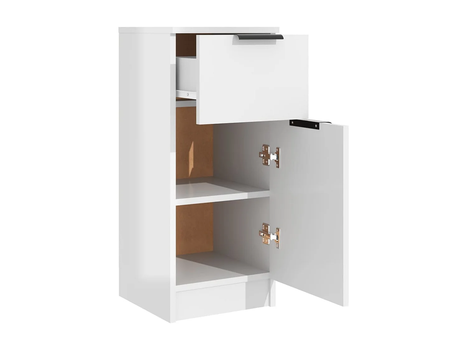 Buffet Blanc brillant 30x30x70 cm Bois d'ingénierie