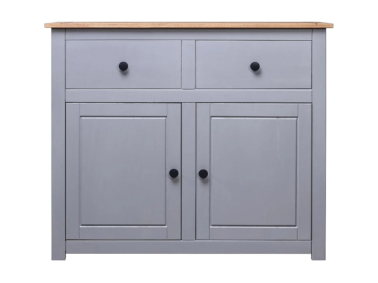Sideboard Grau 93x40x80 cm Kiefernholz Panama