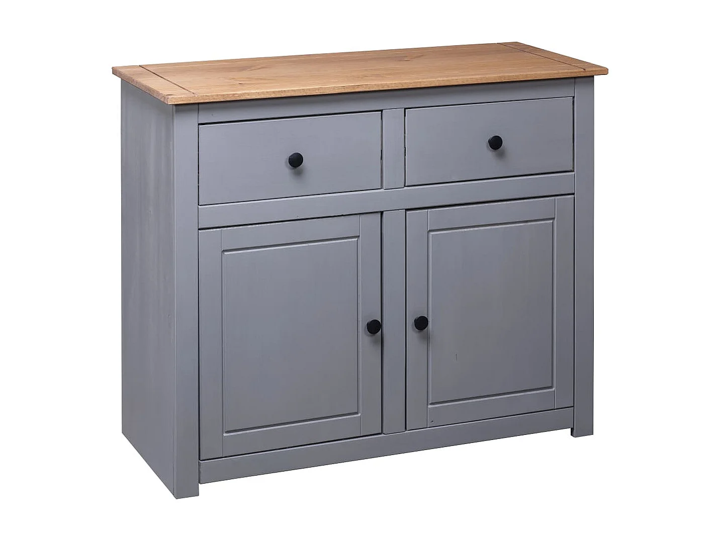 Sideboard Grau 93x40x80 cm Kiefernholz Panama