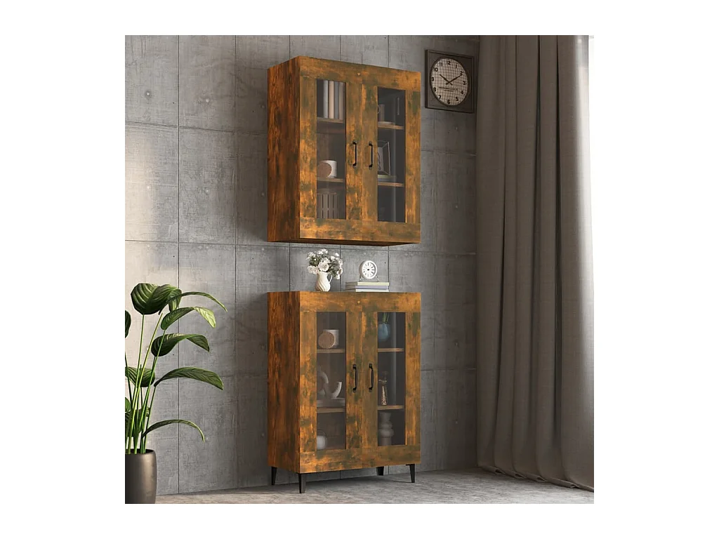 Armoire murale suspendue Chêne fumé 69,5x34x90 cm