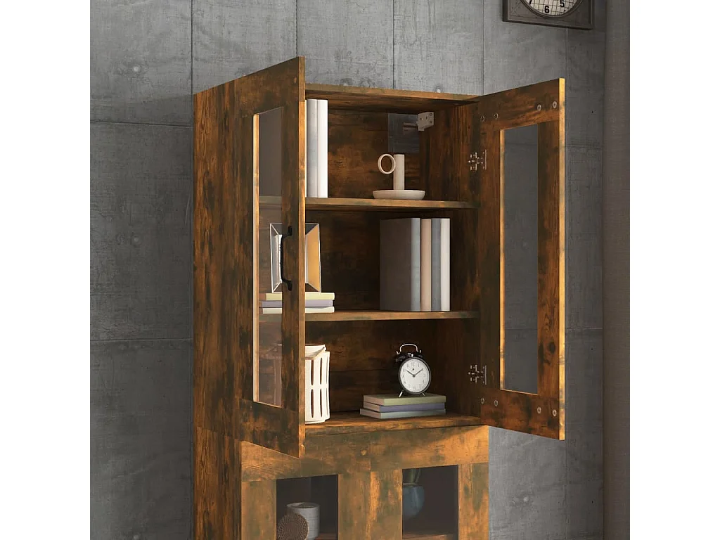 Armoire murale suspendue Chêne fumé 69,5x34x90 cm