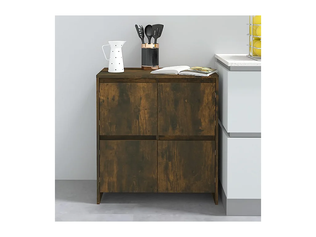 Dressoir 70x41x75 cm bewerkt hout gerookt eikenkleurig