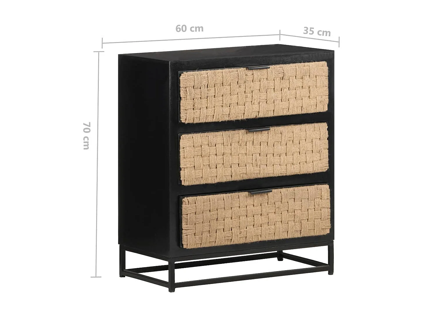 Dressoir 60x35x70 cm massief mangohout