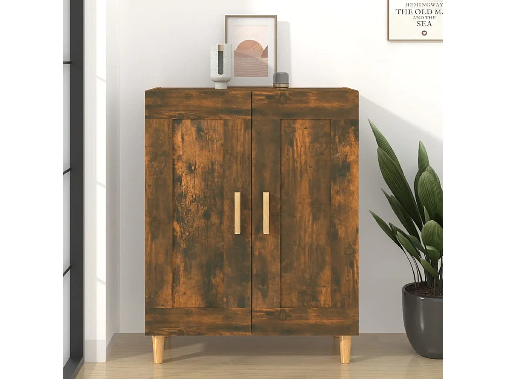 Buffet Chêne fumé 69,5x34x90 cm Bois d'ingénierie