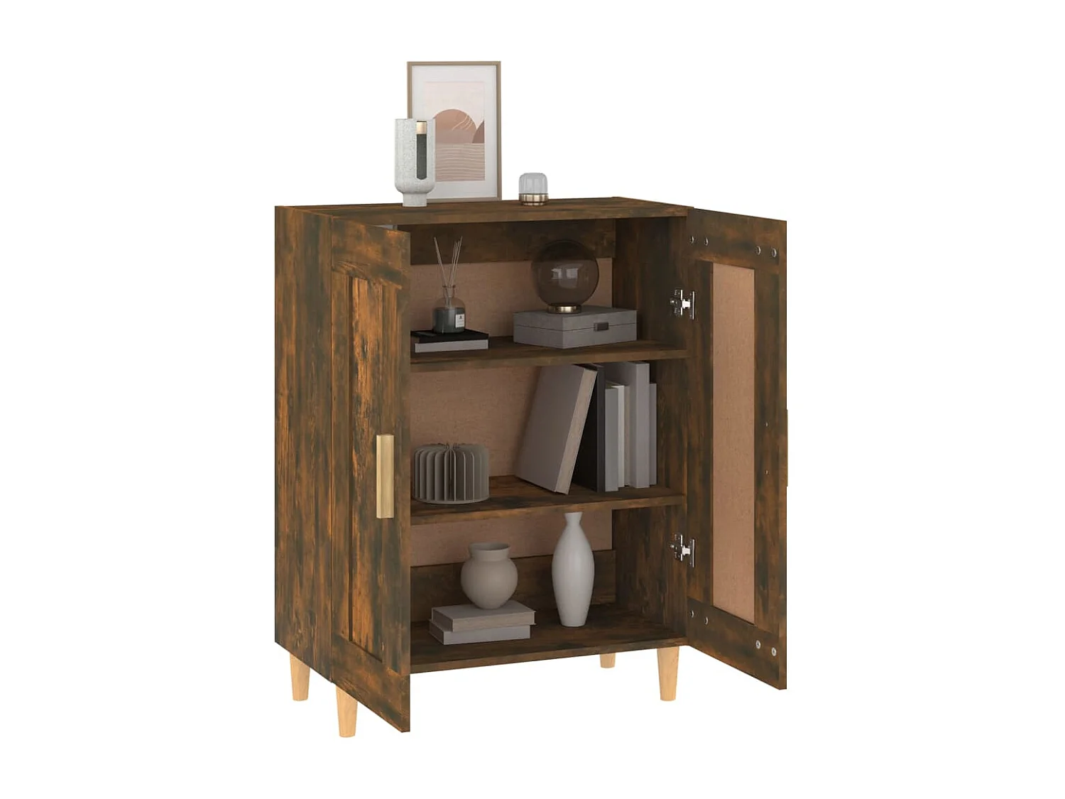 Buffet Chêne fumé 69,5x34x90 cm Bois d'ingénierie