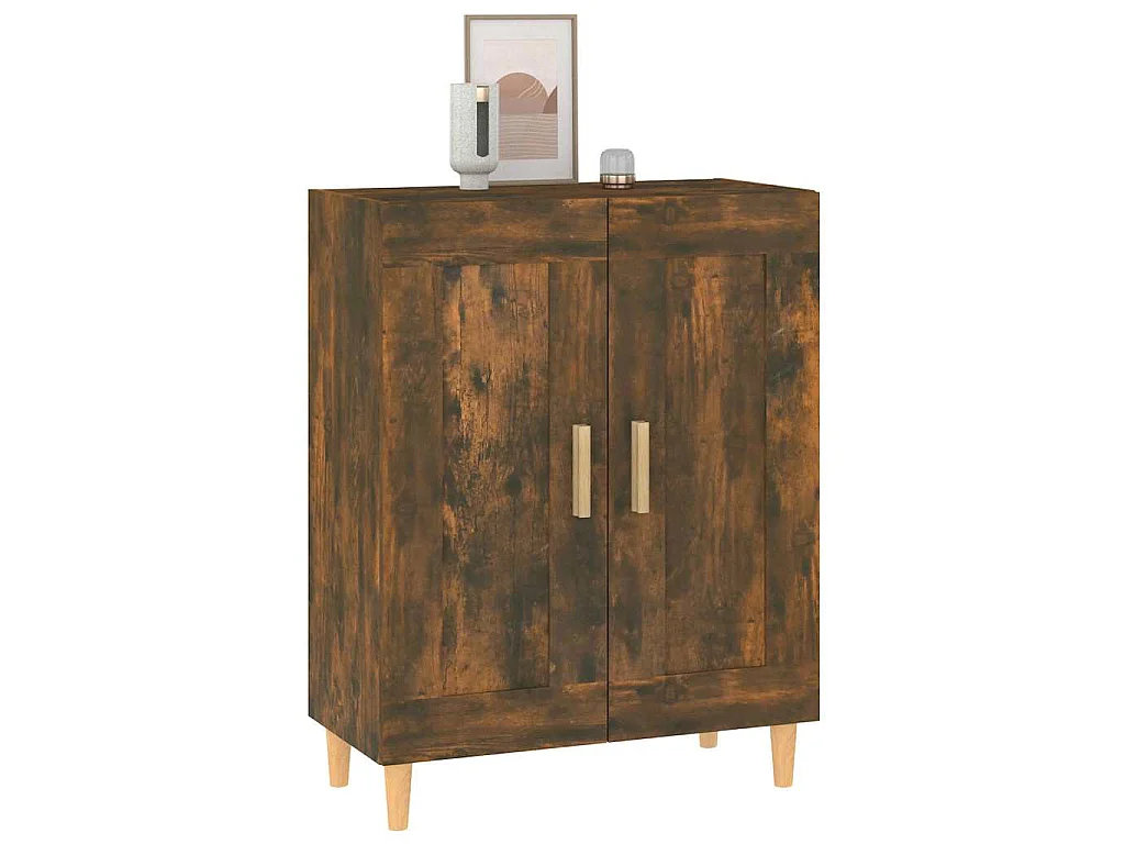 Credenza Rovere Fumo 69,5x34x90 cm in Legno Multistrato