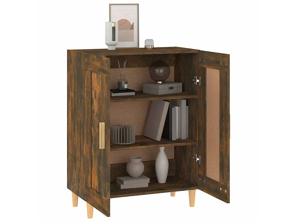 Credenza Rovere Fumo 69,5x34x90 cm in Legno Multistrato