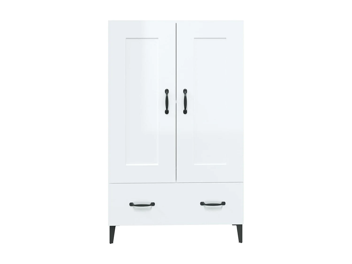 Aparador de madera contrachapada blanco brillante 70x31x115cm