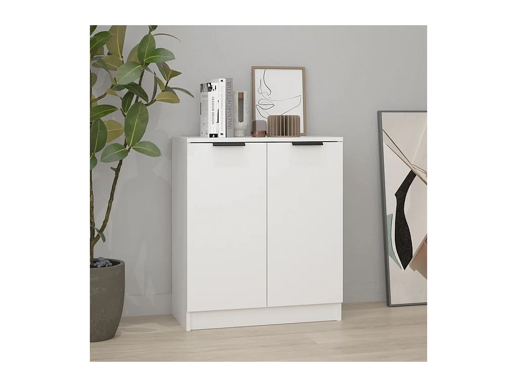 Dressoir 60x30x70 cm bewerkt hout wit