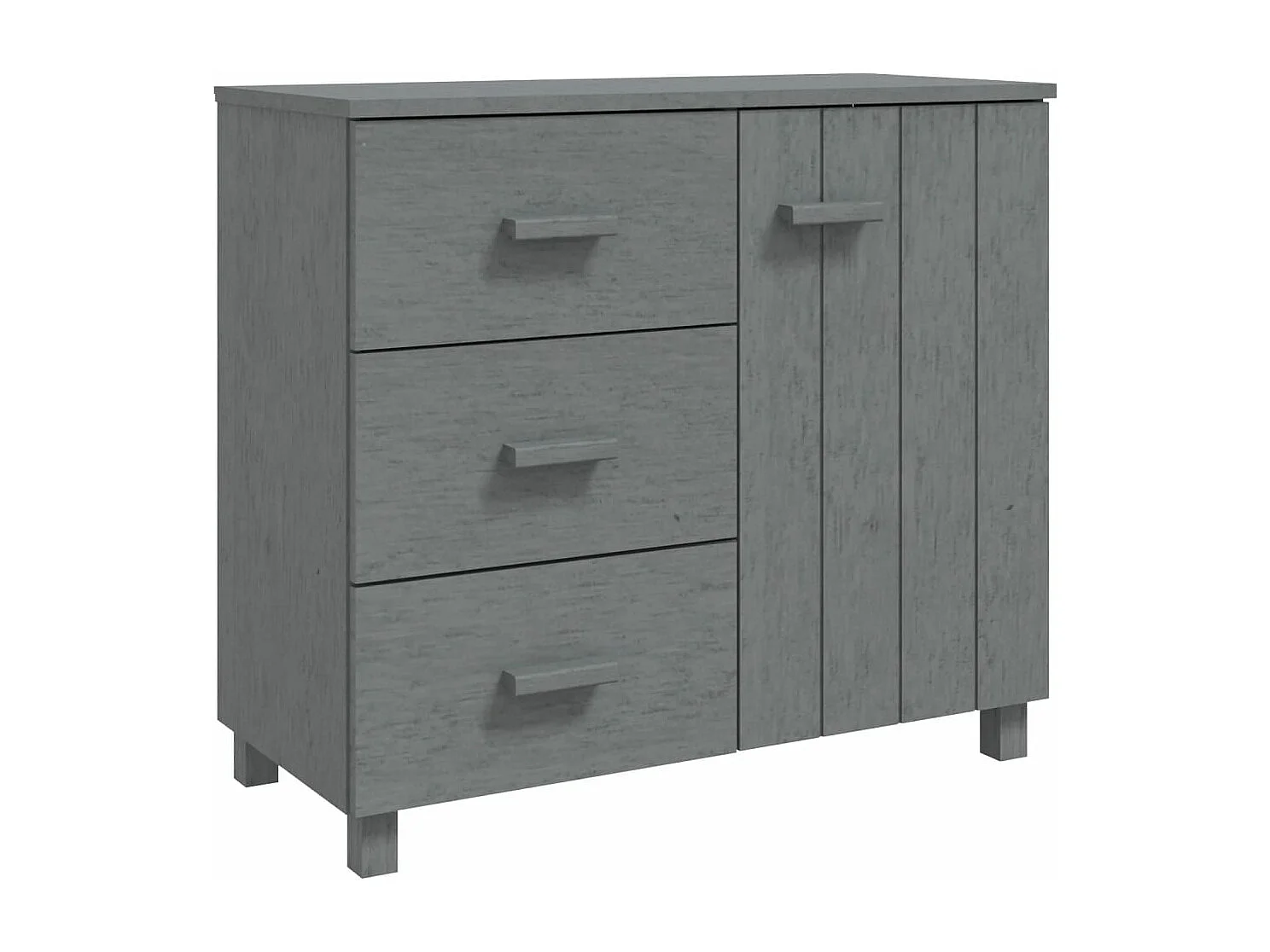 Buffet HAMAR Gris foncé 90x40x80 cm Bois massif de pin
