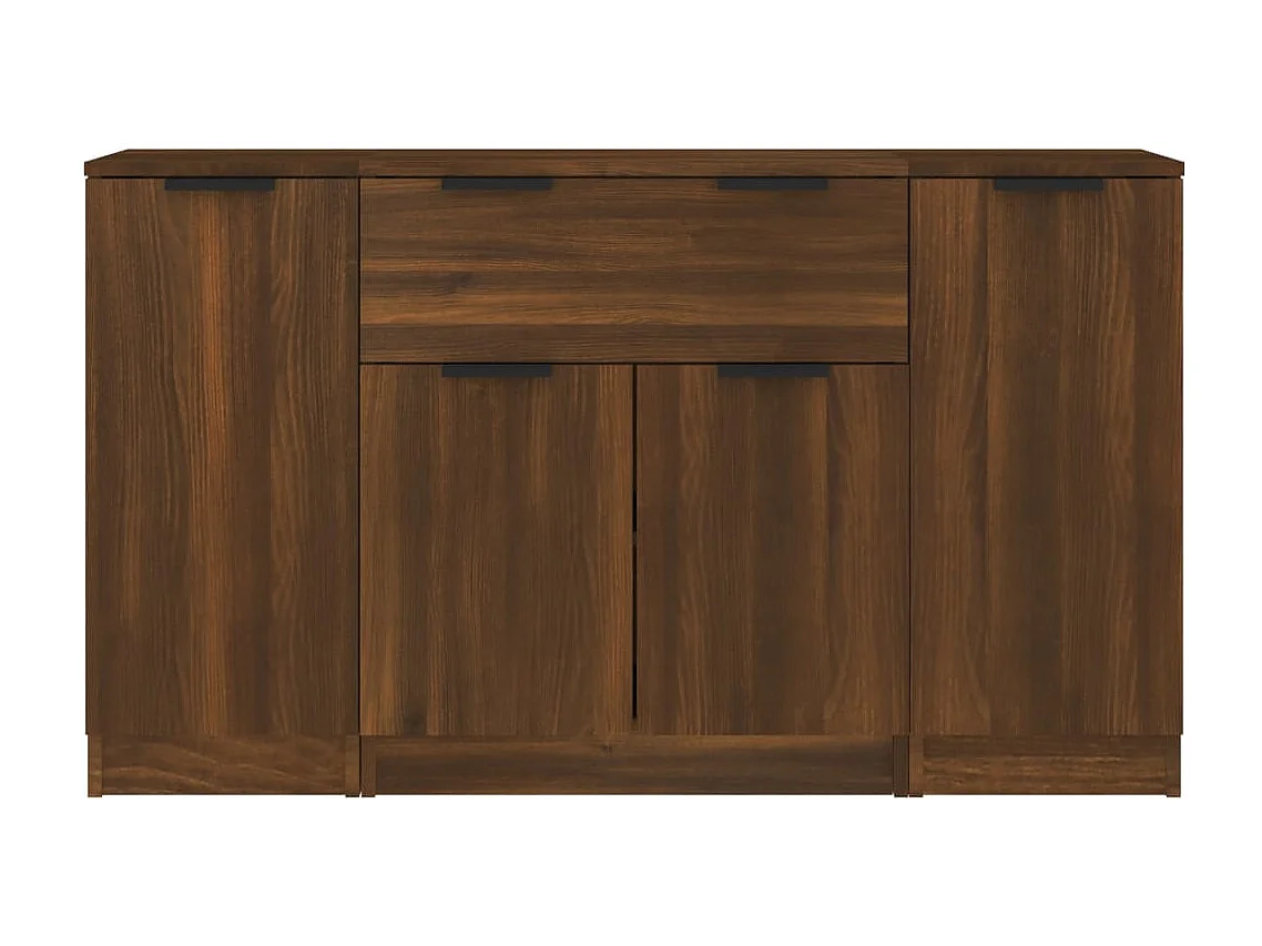 Buffets 3 pcs Chêne marron Bois d'ingénierie