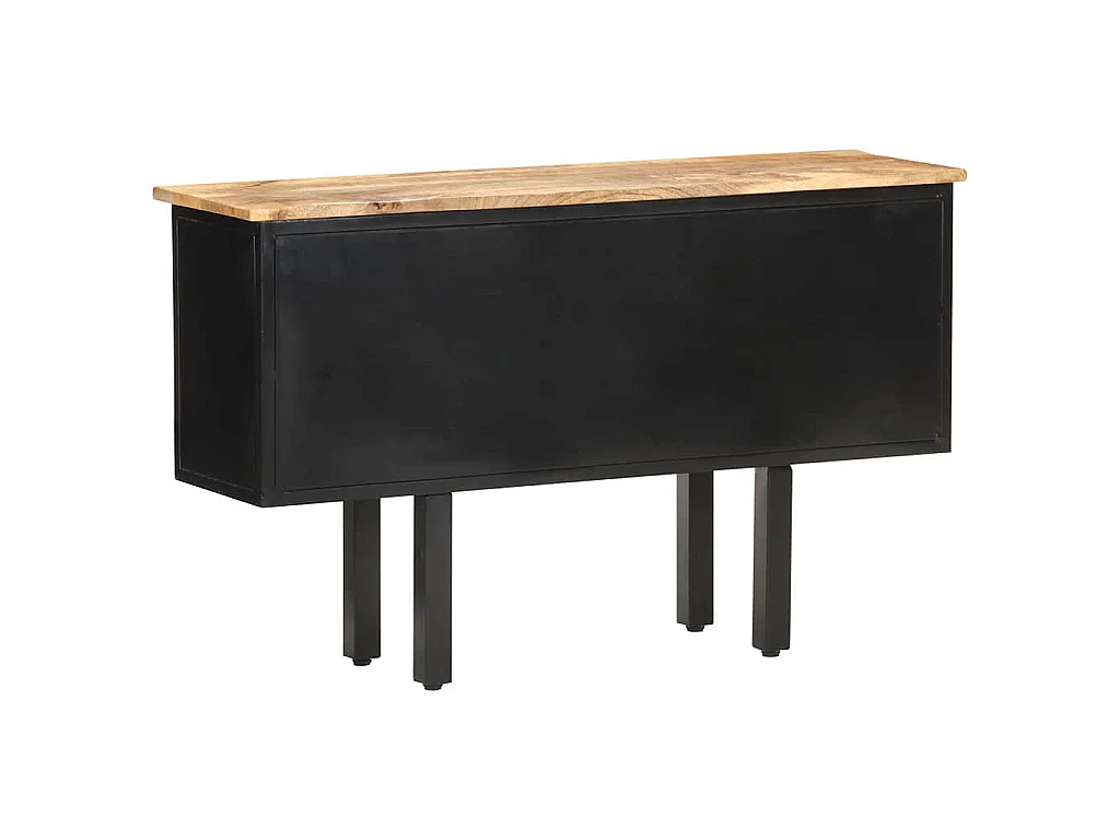 Buffet 110x30x65 cm Bois de manguier massif brut et acier
