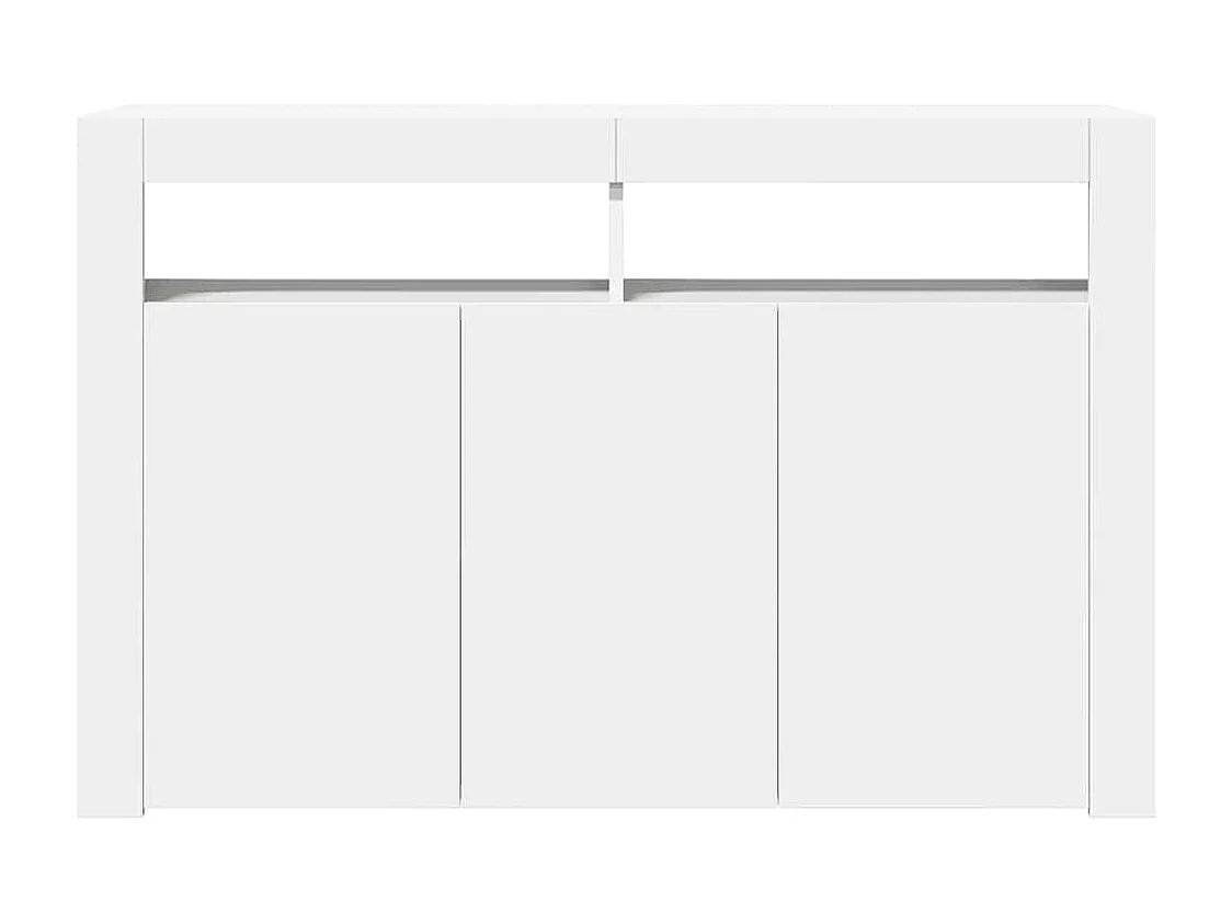 Buffet avec lumières LED Blanc 115,5x30x75 cm