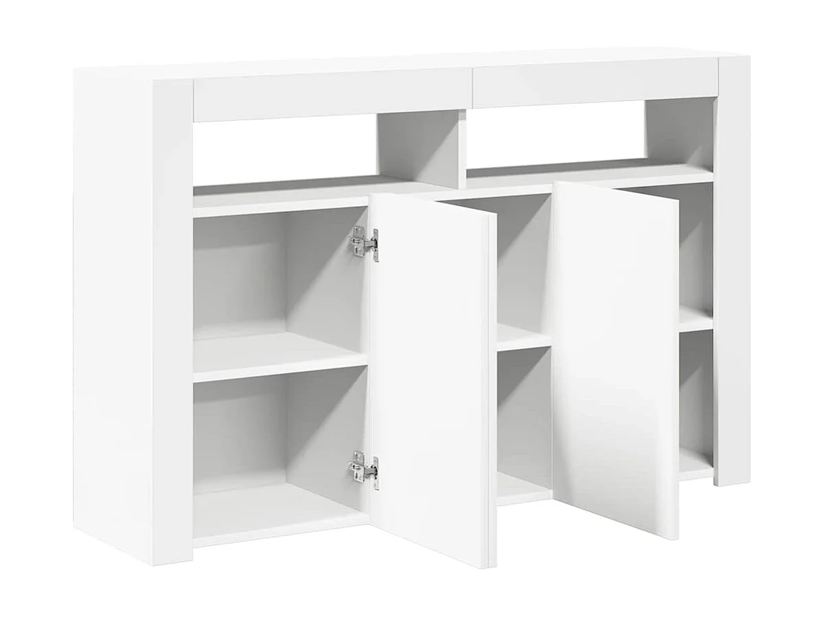 Buffet avec lumières LED Blanc 115,5x30x75 cm
