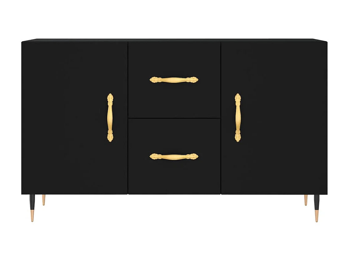 Buffet noir 100x36x60 cm bois d'ingénierie