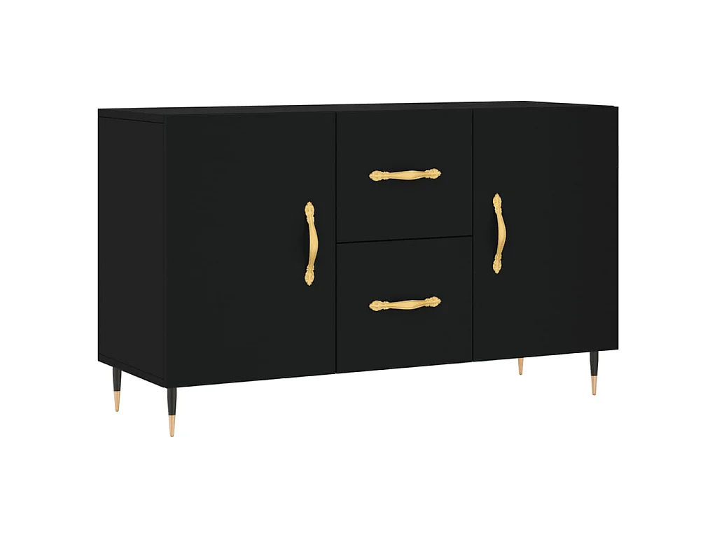 Buffet noir 100x36x60 cm bois d'ingénierie