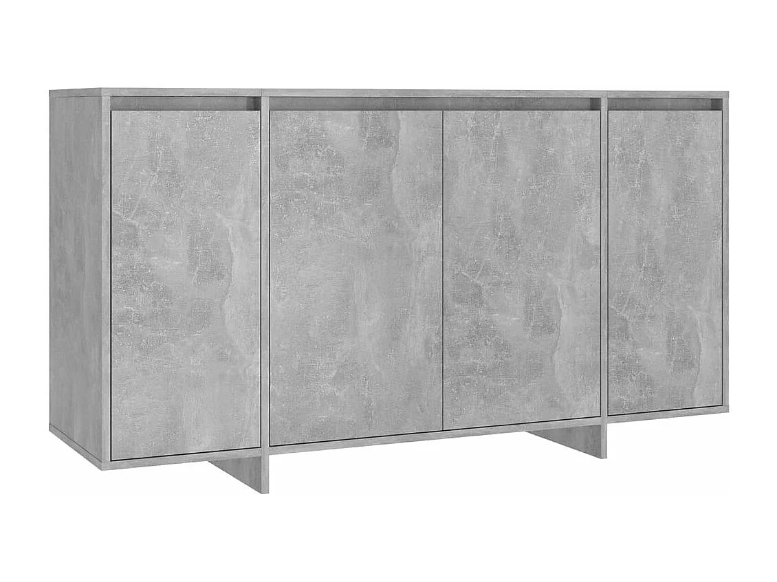 Buffet gris béton 135x41x75 cm bois d'ingénierie