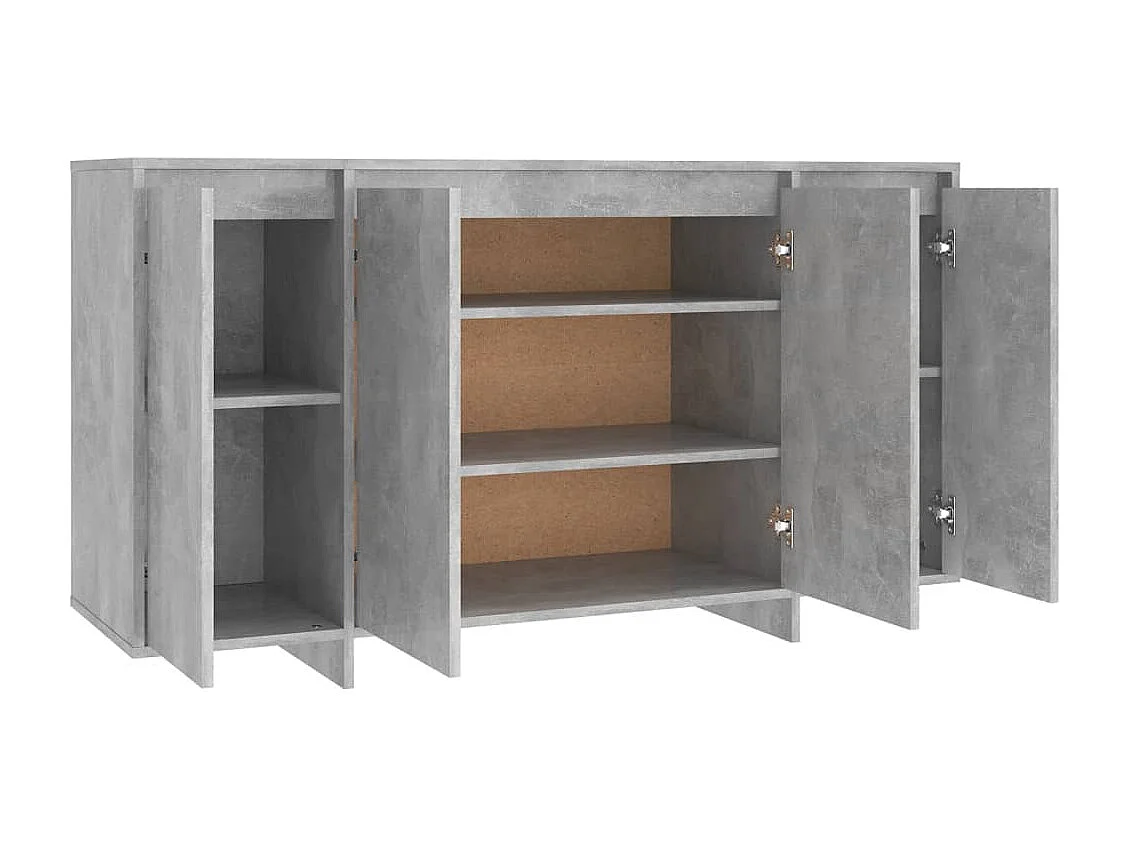 Buffet gris béton 135x41x75 cm bois d'ingénierie