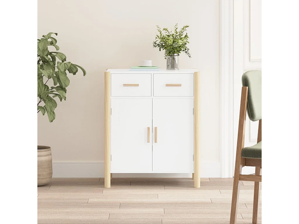 Buffet Blanc 62x38x75 cm Bois d'ingénierie