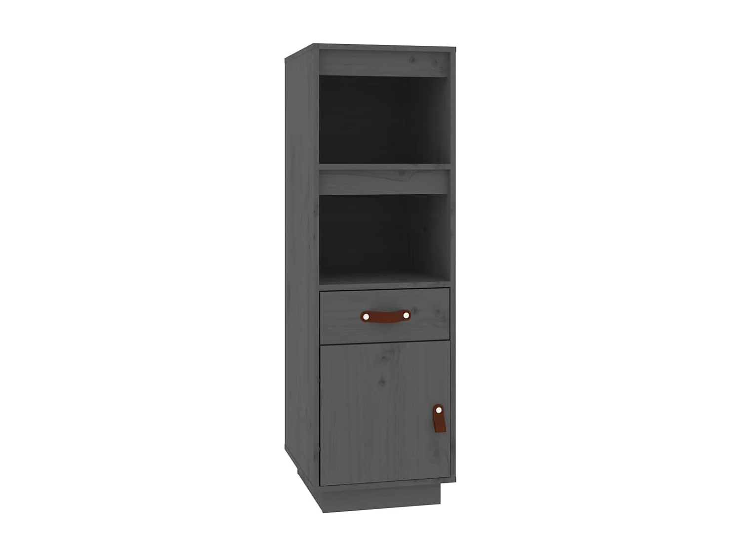 Hoge kast 34x40x108,5 cm massief grenenhout grijs