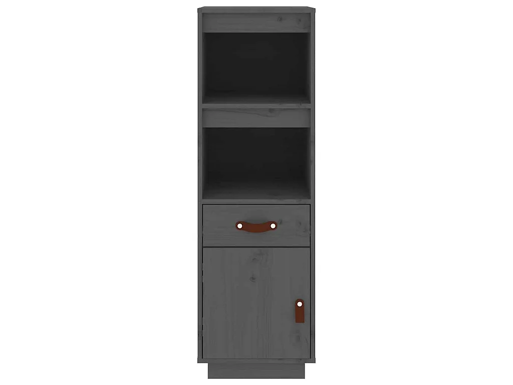 Buffet haut Gris 34x40x108,5 cm Bois massif de pin