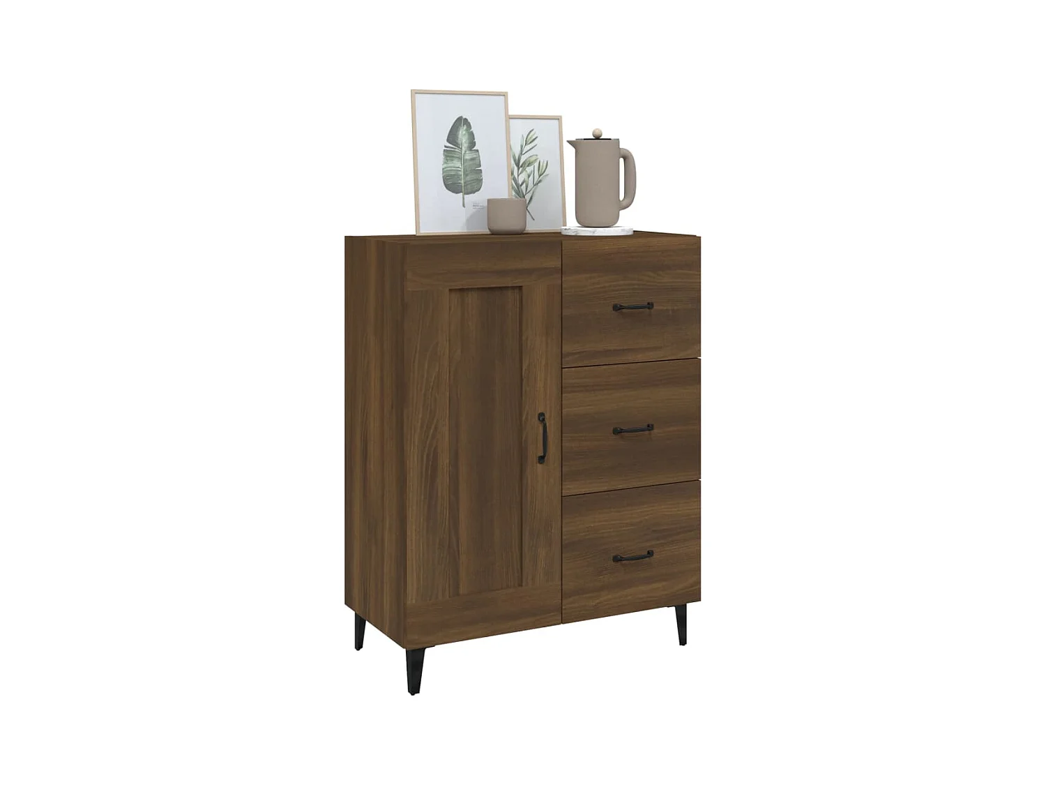Credenza Rovere Marrone 69,5x34x90 cm in Legno Multistrato
