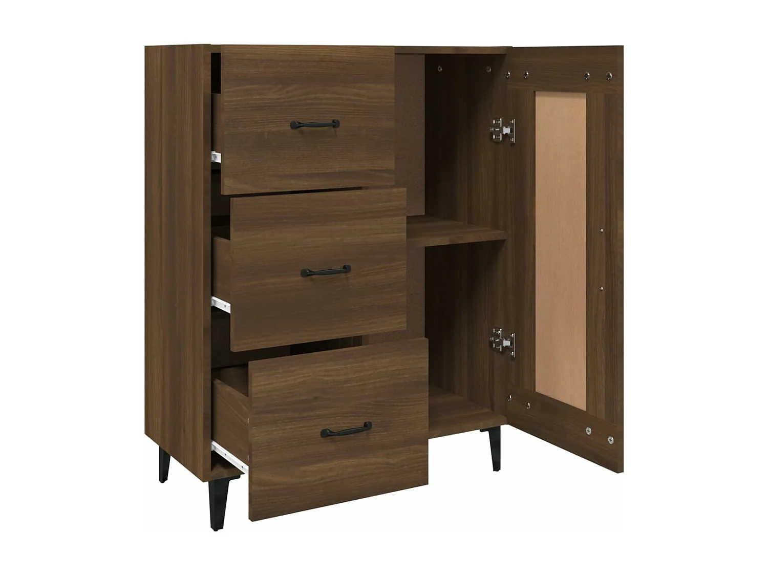 Credenza Rovere Marrone 69,5x34x90 cm in Legno Multistrato