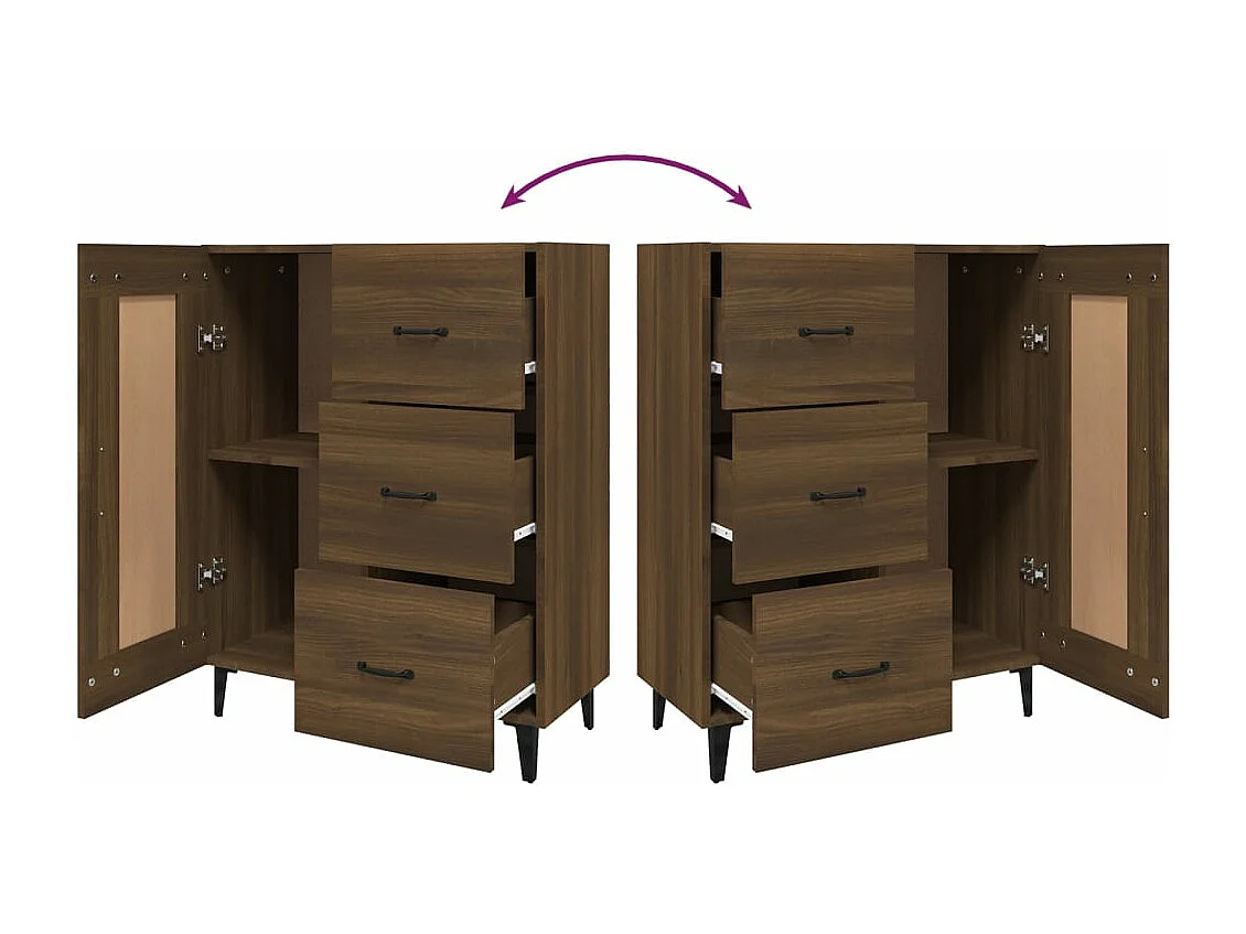 Credenza Rovere Marrone 69,5x34x90 cm in Legno Multistrato