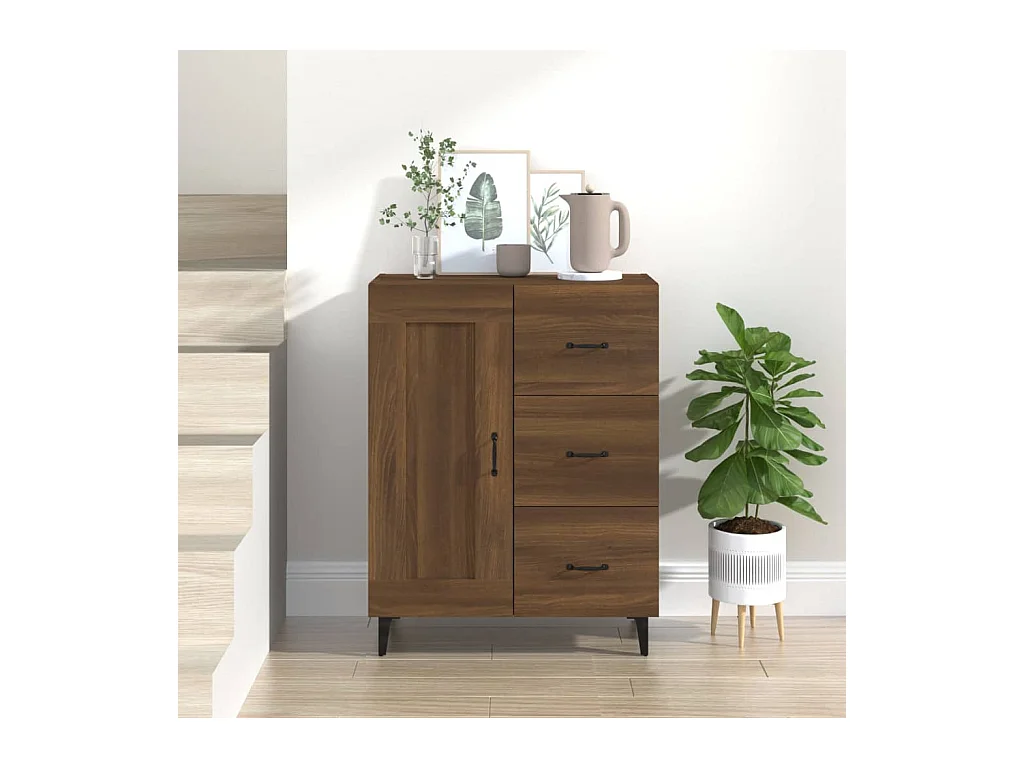 Dressoir 69,5x34x90 cm bewerkt hout bruin eikenkleur