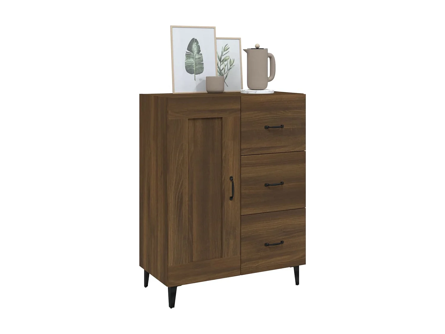 Dressoir 69,5x34x90 cm bewerkt hout bruin eikenkleur