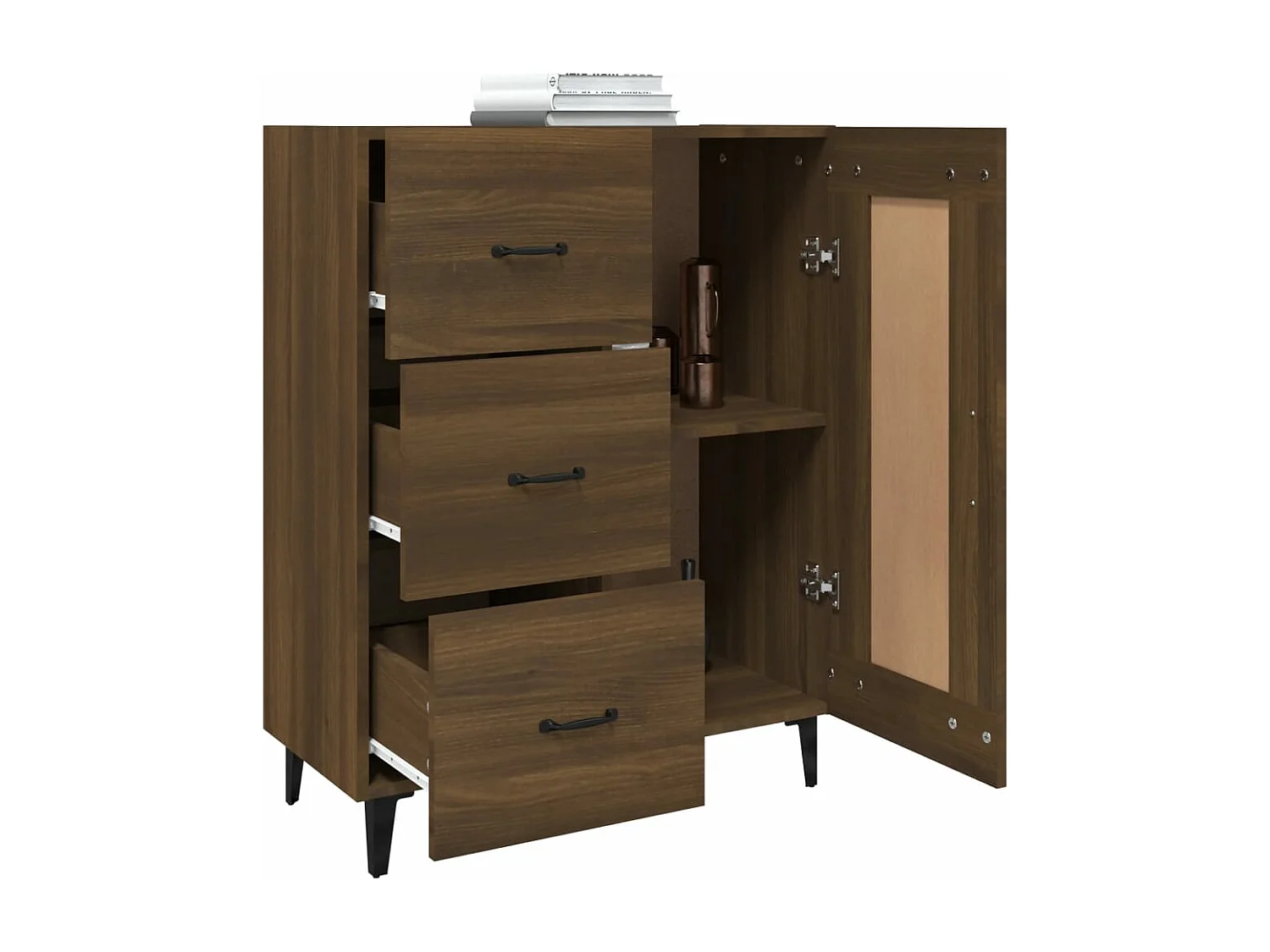 Dressoir 69,5x34x90 cm bewerkt hout bruin eikenkleur