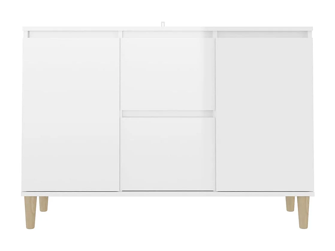 Buffet blanc brillant 101x35x70 cm bois d'ingénierie