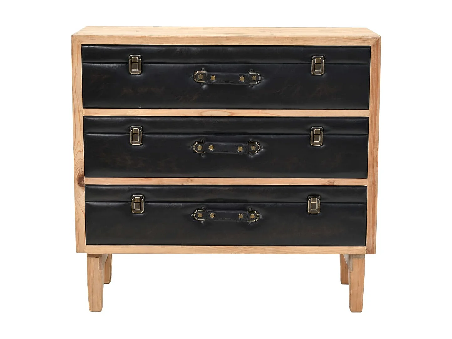 Armário com gavetas madeira de abeto maciça 80x36x75 cm