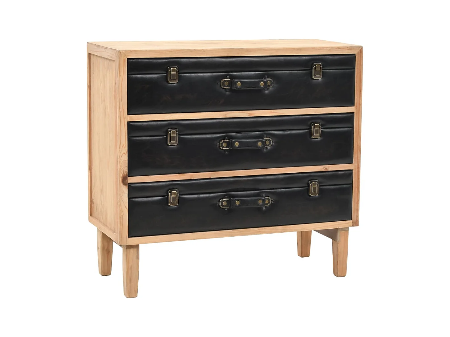 Armoire à tiroirs bois de sapin massif 80x36x75 cm