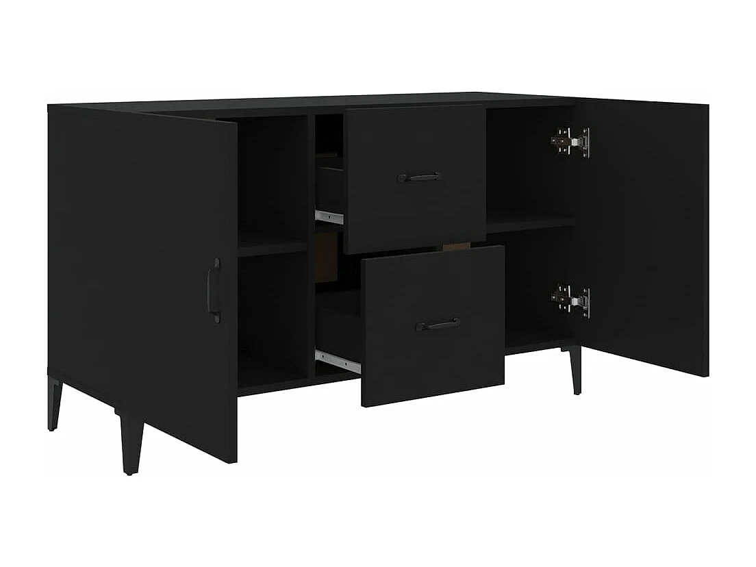 Credenza Nera 100x36x60 cm in Legno Multistrato
