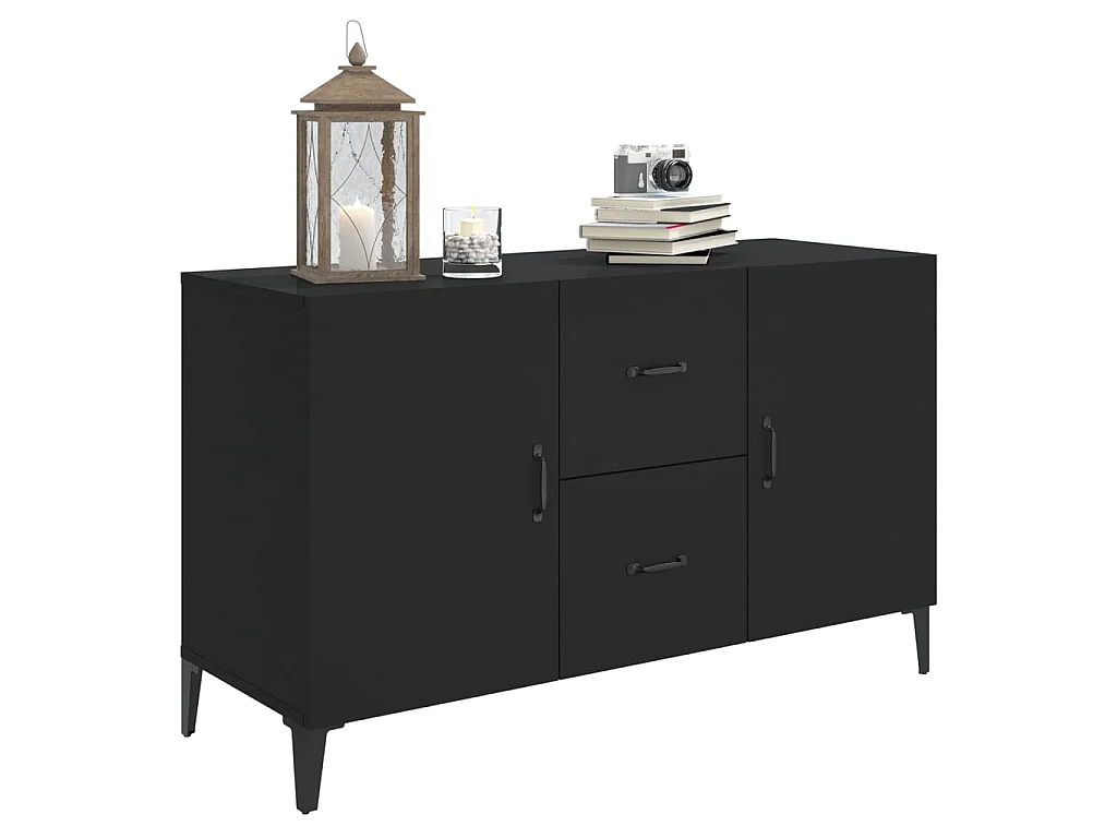 Dressoir 100x36x60 cm bewerkt hout zwart