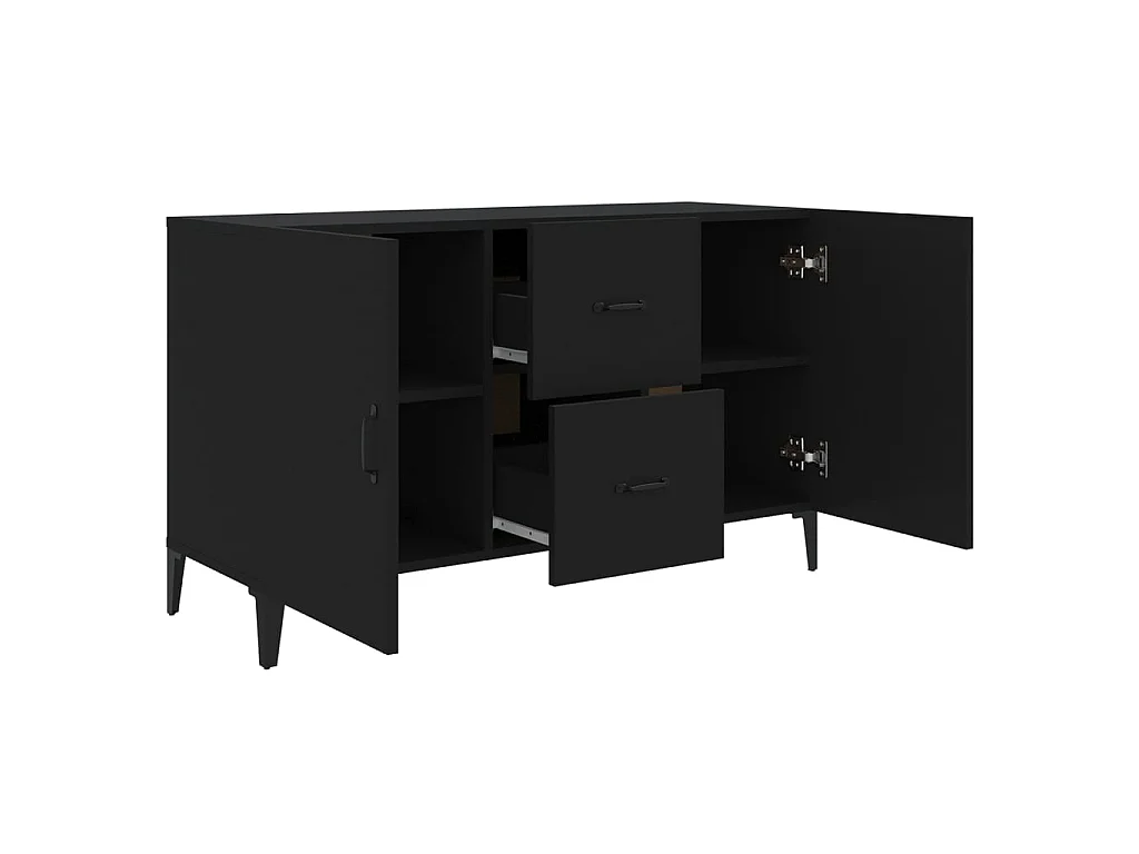 Dressoir 100x36x60 cm bewerkt hout zwart