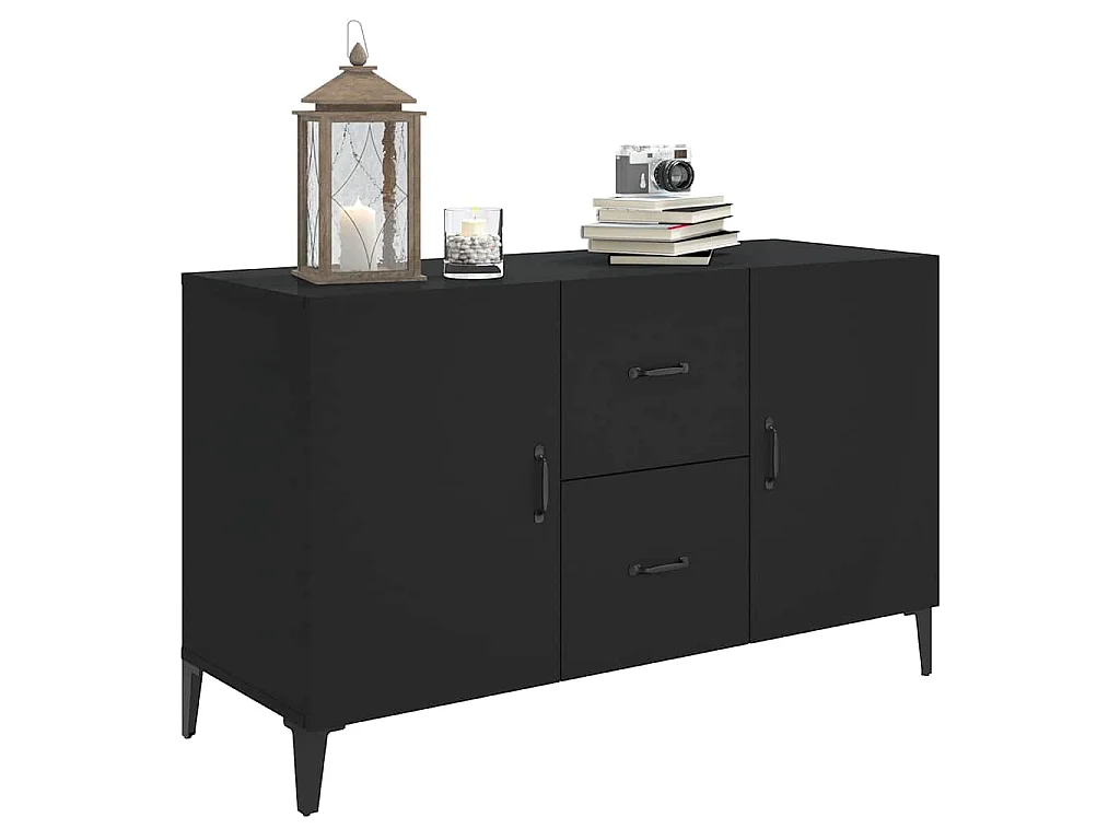 Buffet noir 100x36x60 cm bois d'ingénierie