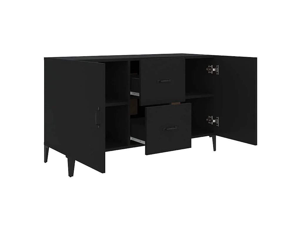 Buffet noir 100x36x60 cm bois d'ingénierie