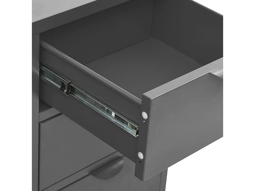 Buffet Anthracite 75x35x70 cm Acier et verre trempé