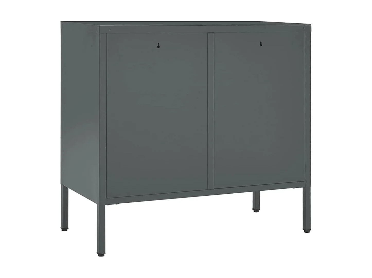 Dressoir 75x35x70 cm staal en gehard glas antracietkleurig