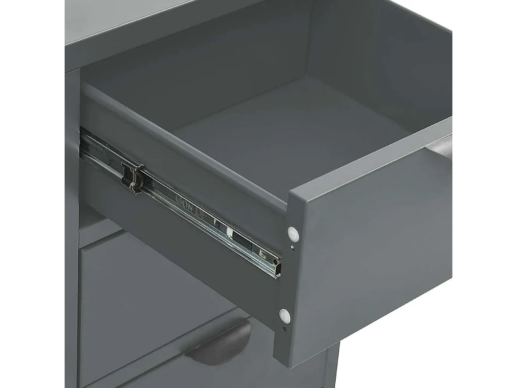 Dressoir 75x35x70 cm staal en gehard glas antracietkleurig