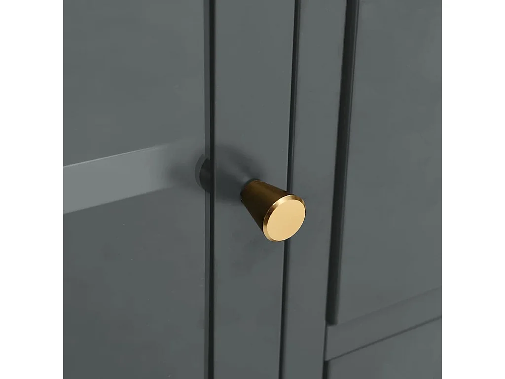 Dressoir 75x35x70 cm staal en gehard glas antracietkleurig