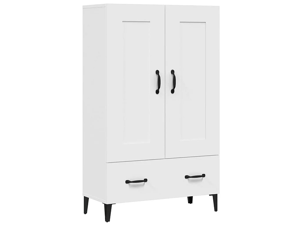 Hoge kast 70x31x115 cm bewerkt hout wit