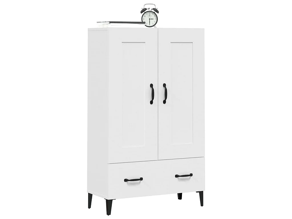 Hoge kast 70x31x115 cm bewerkt hout wit
